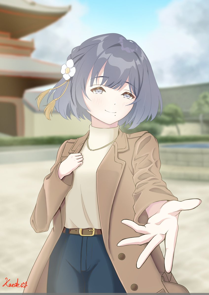 学マス #学マスFA #秦谷美鈴 美鈴とお出かけイラストです！ 衣装は