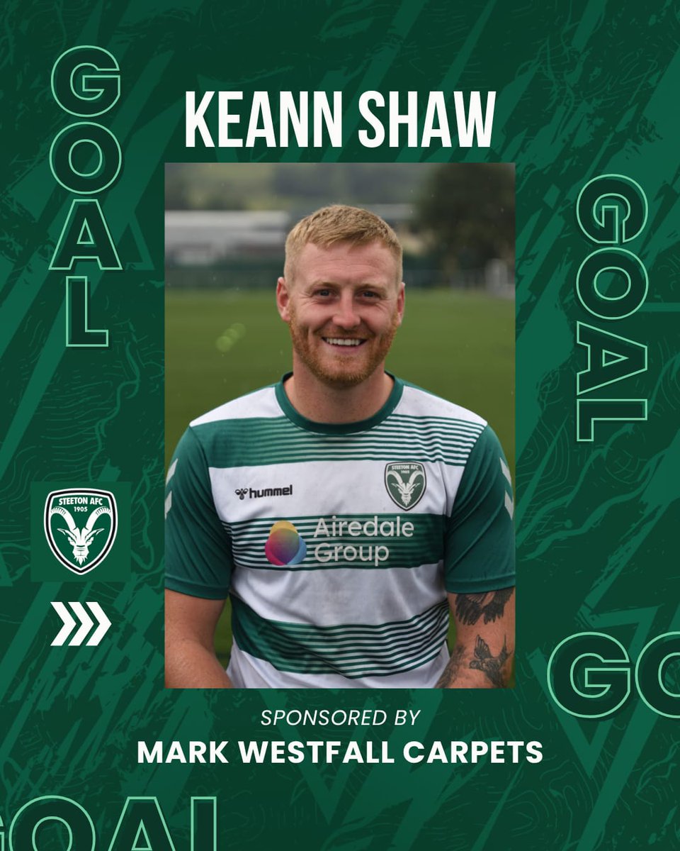 Steetonfc's tweet image. 89 mins | GOAL STEETON!!! Surely that seals the points! Macca Smith sends a cross in from the left again and Keann Shaw rises high to head home his first goal in green and white!! 

🟢 3-1 🔵 #chevrons