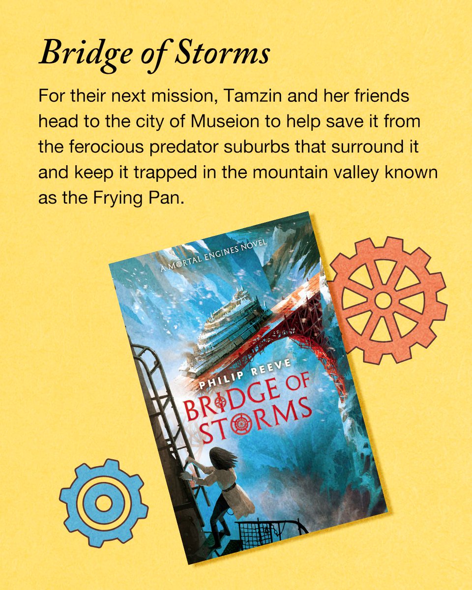 ireadya's tweet image. Go for a wild ride with Thunder City and Bridge of Storms, the thrilling companion novels by @philipreeve1 set in the iconic steampunk world of Mortal Engines ⚙️