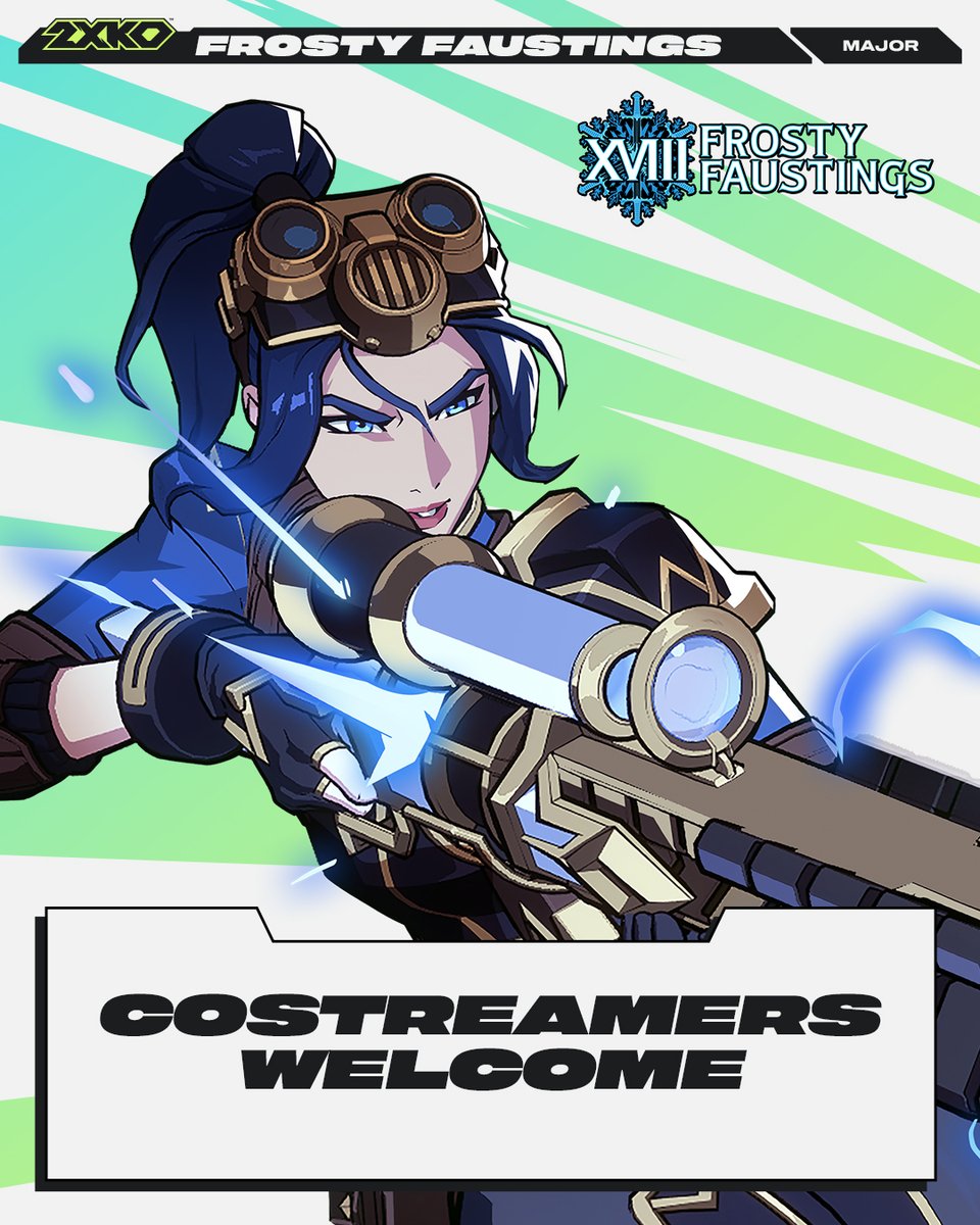 anyone can costream 2xko matches at frosty faustings. get the feed with no commentator audio here: riot.com/49WwCF0