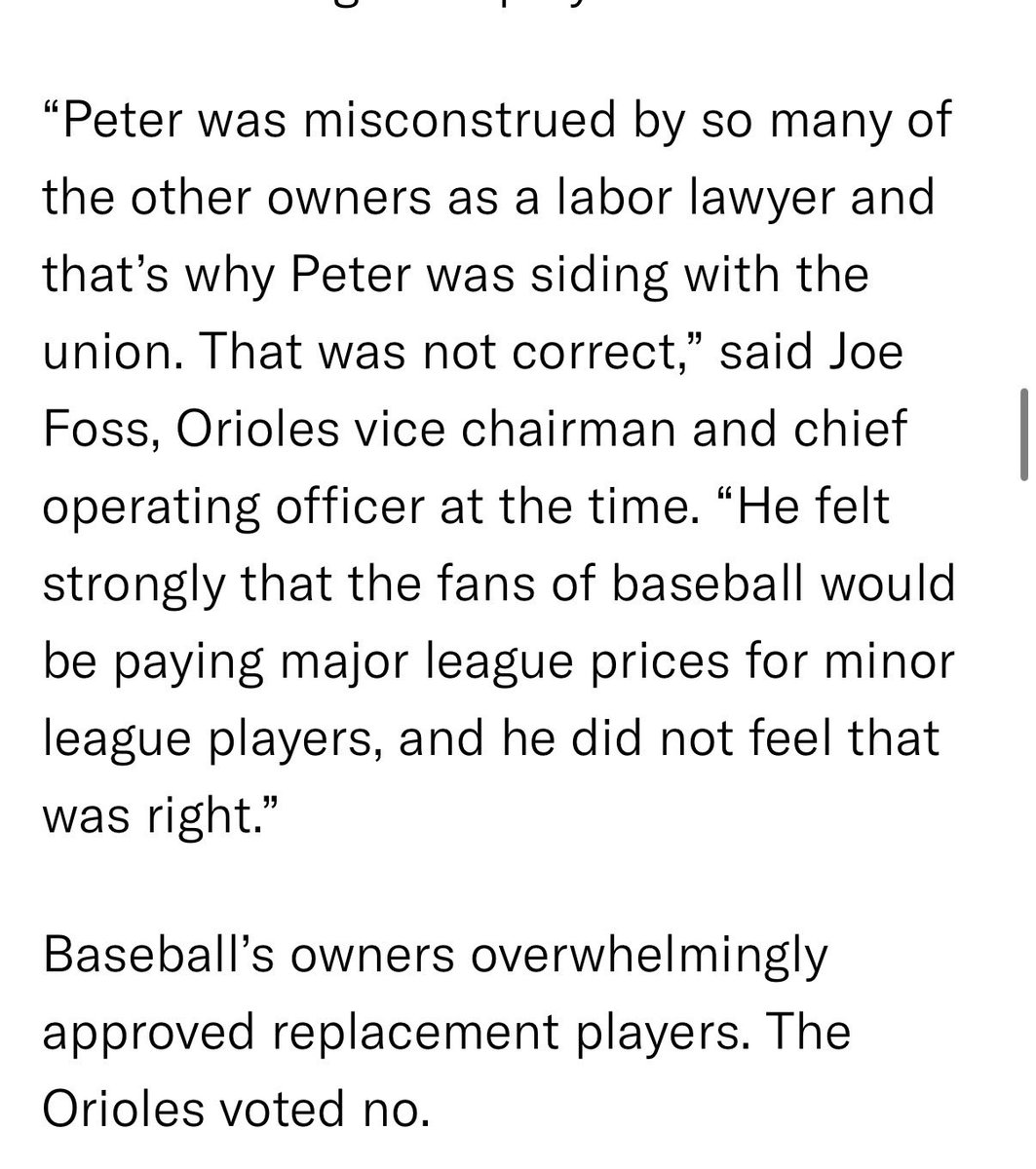 MHause's tweet image. Say what you will about him, but with all the competitive balance questions after the Dodgers’ spending spree, I wonder how different next year’s #MLB labor negotiations would be with Peter Angelos in the room. #orioles ( @BaltimoreBanner )

thebanner.com/sports/orioles…