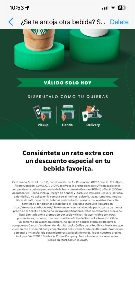 yethos's tweet photo. @StarbucksMex estafa de promo, me llega este mensaje y en tienda no te lo hacen válido… https://t.co/awpFP73Z6c