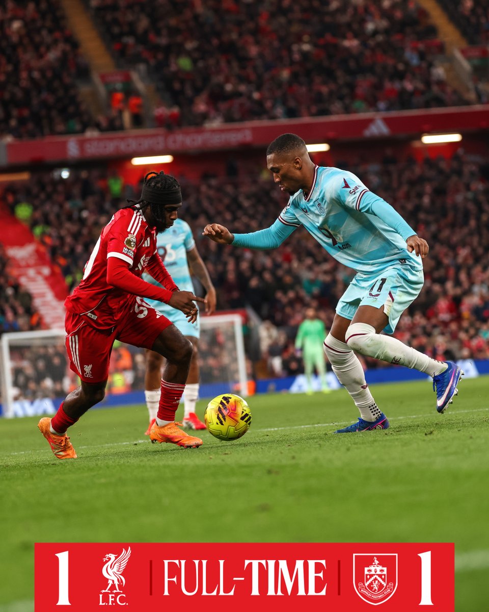 「アンフィールド8」 FULL-TIME LIV 1-1 BUR シュート32本、枠11本、xG2.45 これでも勝て