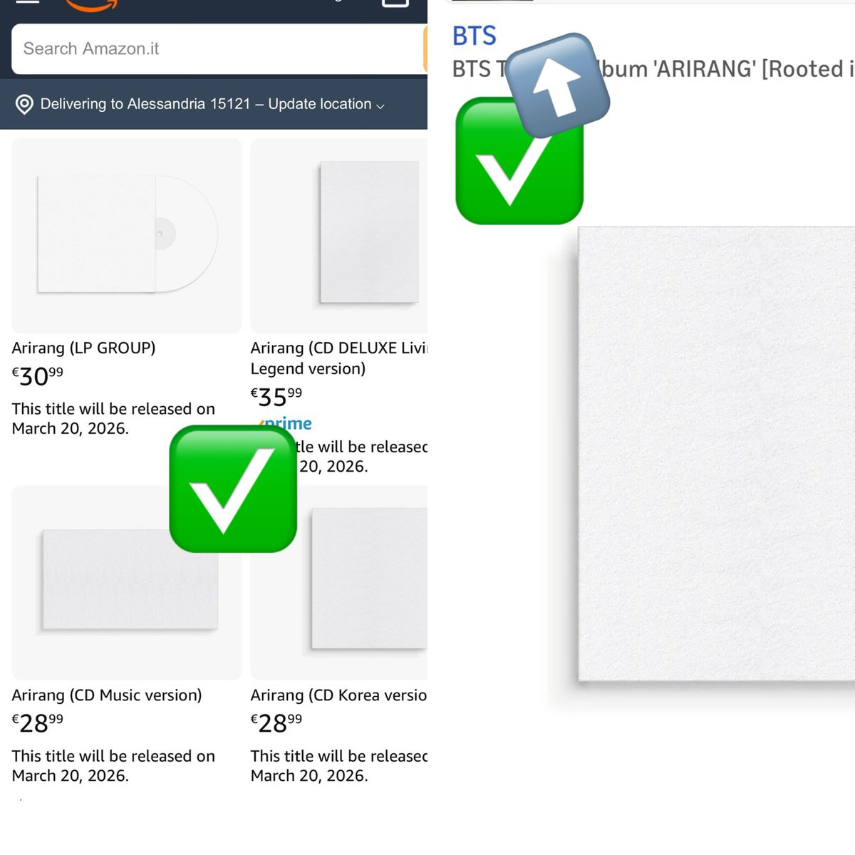 btschartsdailyc's tweet image. 🚨 SPREAD 🚨

ARMYs! Please be careful when you ordering an album or a vinyl, please make the order going through BTS’ official link !!

✅The official one would have said "BTS" as distributor not "GENERIC".
🚩 Even There are no official member vinyl on Amazon! Beware of scams…