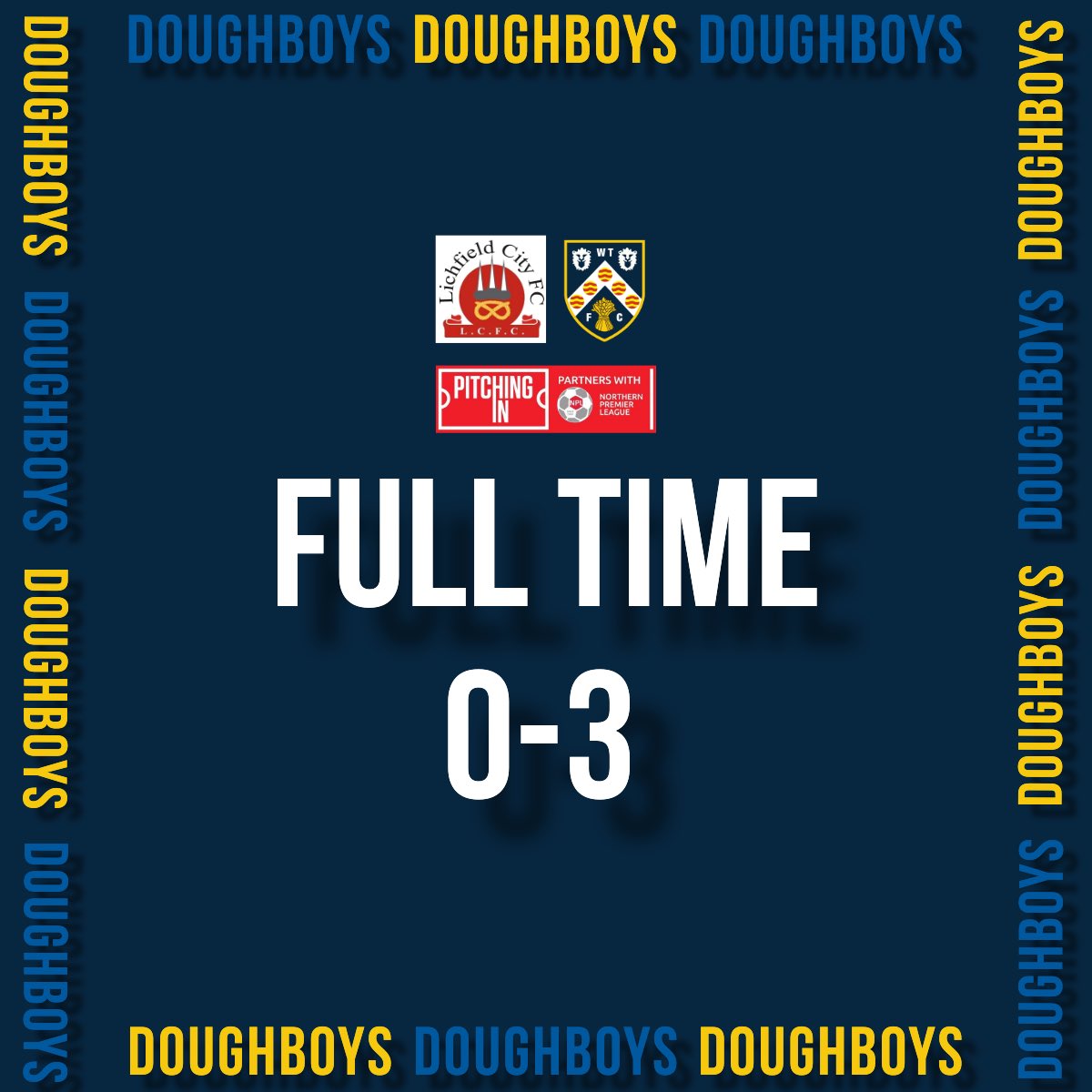 Full Time!

A dominant performance from the Doughboys! 

Skipper hat trick 🎩
Deano Cleano 🧤
3 points on the road 🍒🍒🍒

MOTM - Jack O’Connor 

#TheDoughboys💙💛