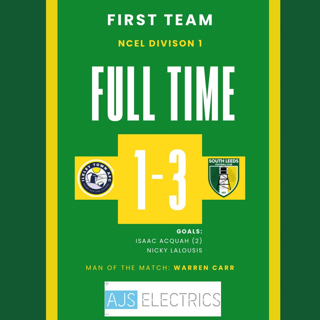 _SouthLeedsFC's tweet photo. A huge 3 points coming back to South Leeds this evening after a comfortable victory at Ilkley Town. A very slow opening 15 minutes saw us go a goal behind but this seemed to spark the lads into quite the performance for the rest of the game.

A great start to 2026 sees us pick up 4 points on the road this week lifting us a couple of places up the league table. 👏🏻👏🏻 

🔰