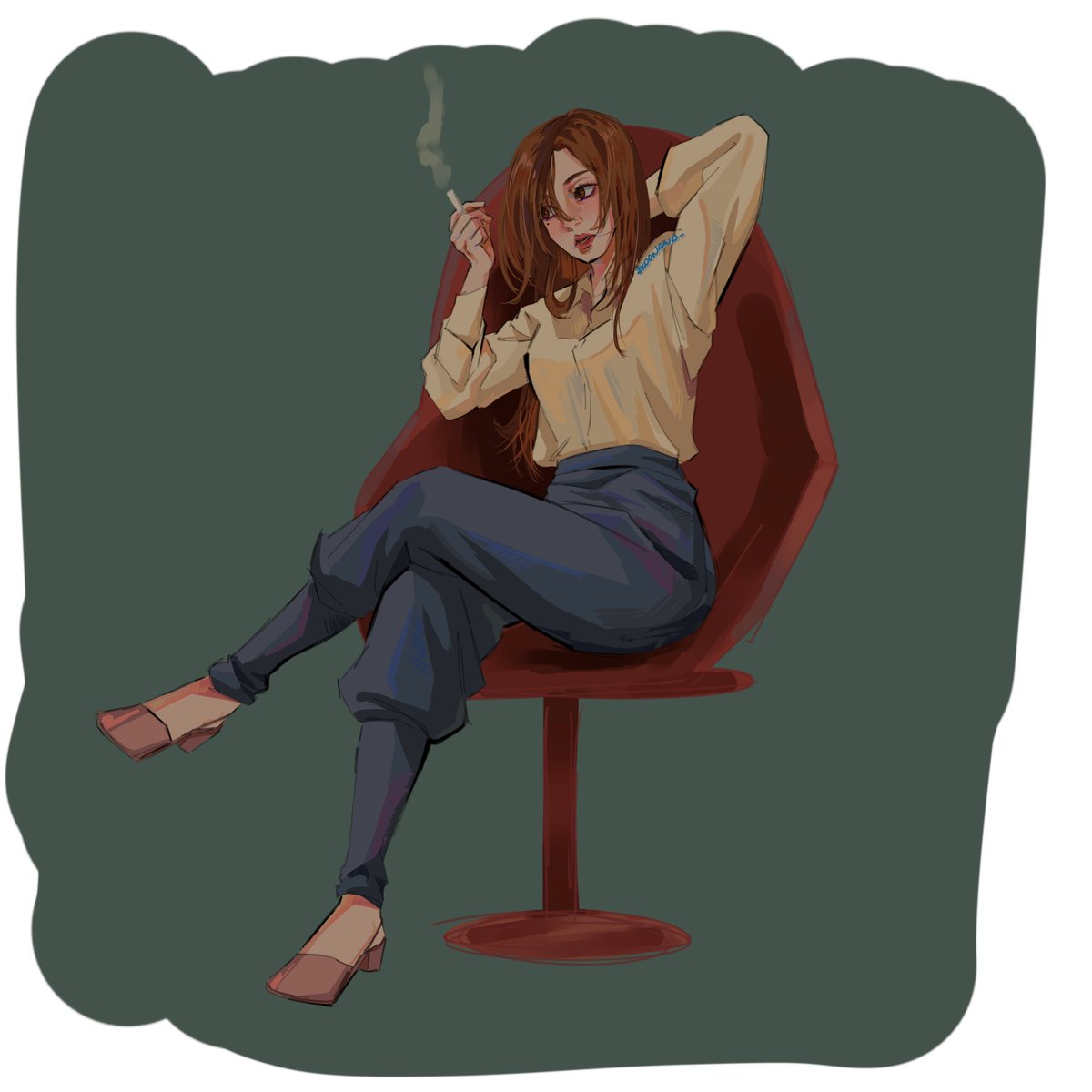 jkoonana_'s tweet image. shoko from the new jjk ep + adjusted the colours for fun🚬 #JujutsuKaisen #jjk #呪術廻戰