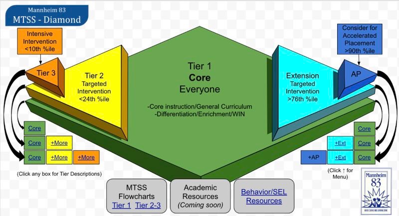 MTSS isn't just about meeting the needs of our learners working towards proficiency, it also means planning for our #d83shines students who are reaching beyond the core. Read more about it here >> lnkd.in/g9Wez6is