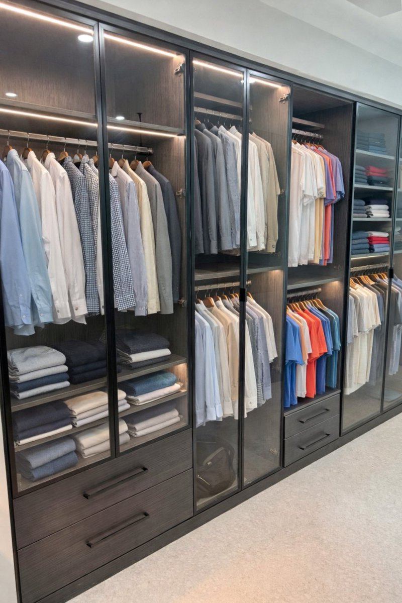 CESarasota's tweet photo. Glass fronts. Soft lighting. Everything in its place. This is how storage becomes a statement.
#customcloset #wardrobe #sarasota #homeinteriors #closetgoals https://t.co/zobCfQyEnU
