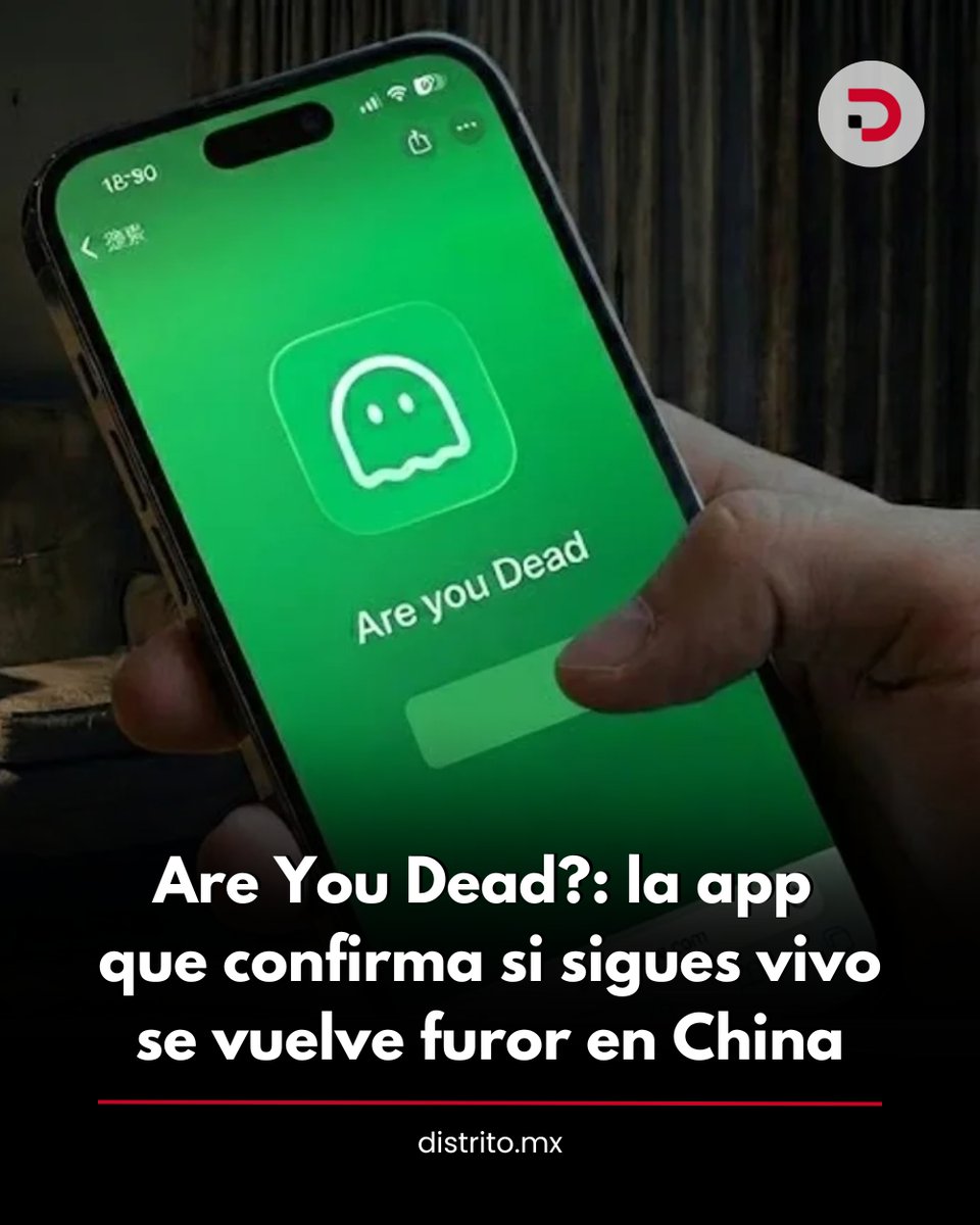 DistritoMX1's tweet image. 🔴 Are You Dead?, una app pensada para personas que viven solas y que funciona con una regla simple: cada 48 horas el usuario debe confirmar que sigue con vida.

➡️ distrito.mx/?p=15059