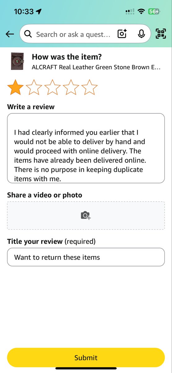 ROHITKANSAL's tweet photo. I purchased 6 diaries from the Amazon platform. Due to adverse weather conditions, I was unable to deliver them by hand, so I opted for online delivery through Amazon and raised a return request. However, Amazon refused to accept the return.Requesting Amazon to look into this iss https://t.co/yImlrQBRHo