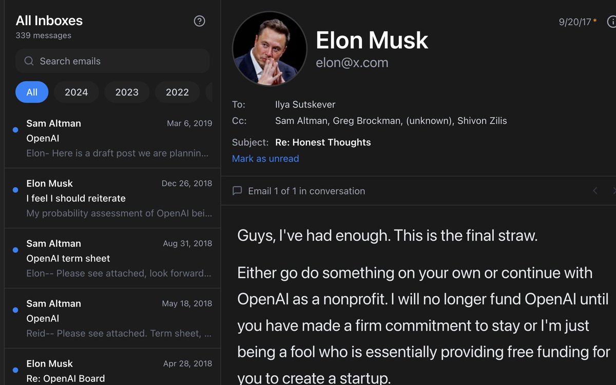i cloned Apple Mail, except it has every confidential email and personal diary entry from Musk v. Altman

introducing OpenMAIL