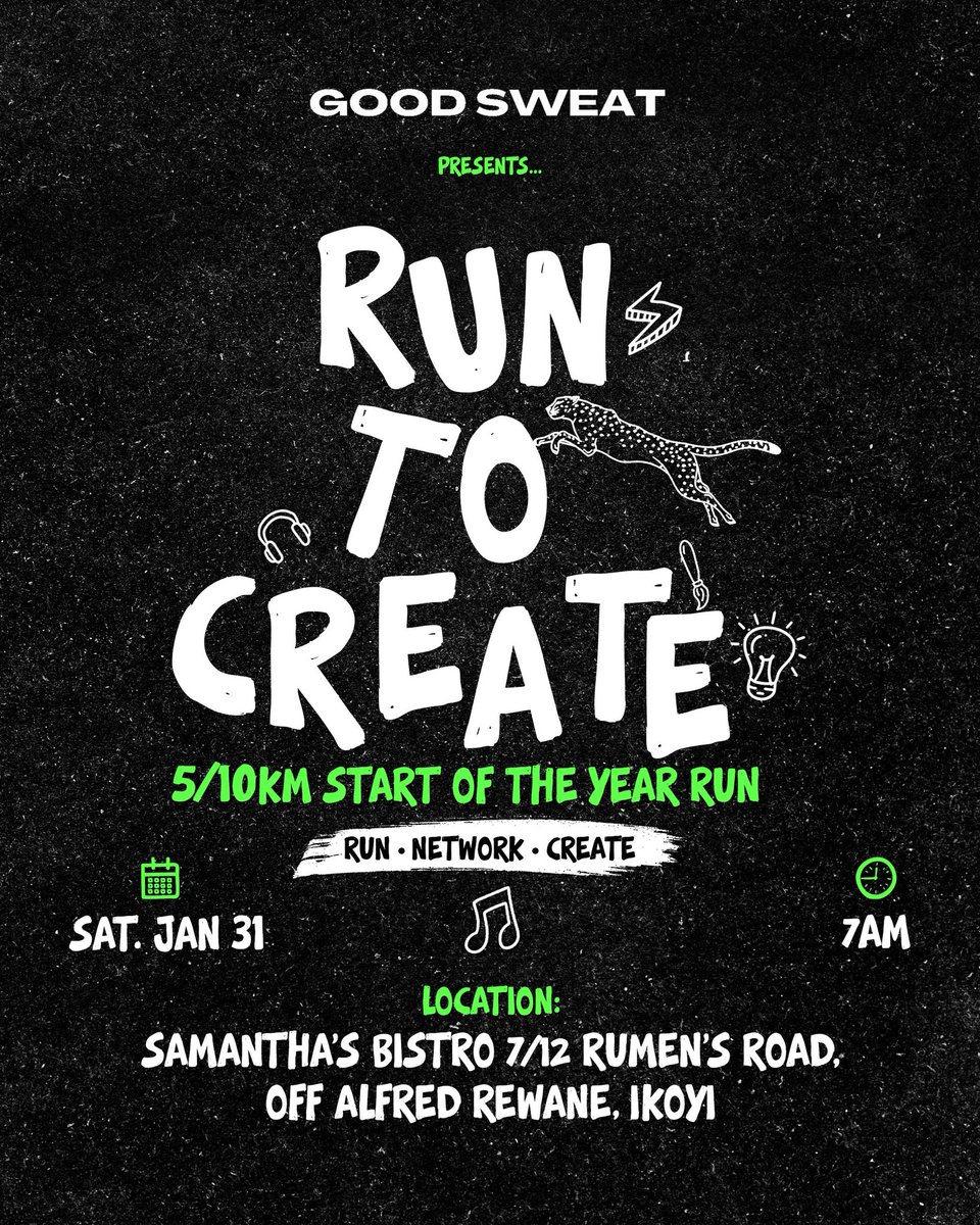 Our January run is here.  

We are running to keep creating! 🥇

Register here, and share with friends colleagues and creatives. 

January 31st. 

invite.social/runtocreate