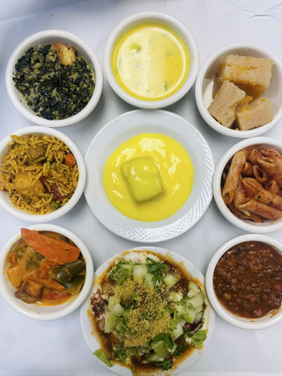 Jan 17, Saturday

Samosa Chaat 
Saag Paneer GF
Navarathan Kurma VGF
Jackfruit Biryani VGF
Tomato pasta 
Dal Makhani VGF
Kadhi 
Custard Cake 
Orange Vanilla Halava V

Chapati V + Papad &amp; Chutney 
Fresh Salad Bar w/ Dressing