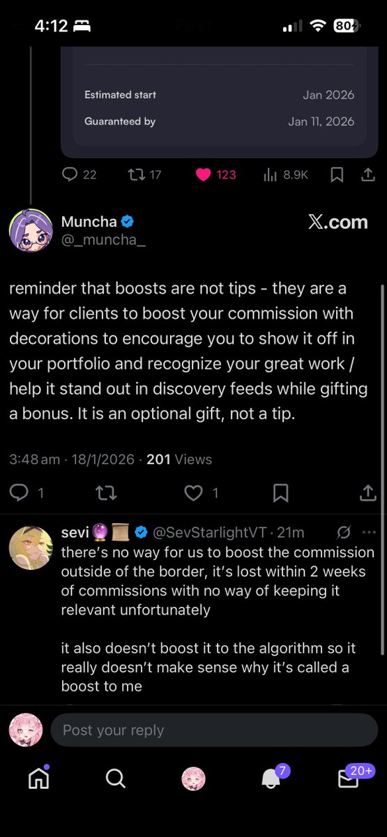 blossumVT's tweet image. PSA: do not treat VGEN boosts like tips !
i learnt from Sevi that:

- vgen takes a cut of every boost
- boosts only offer visual enhancements ie frame and decorations 
- they don’t add anything to help the artist get into the algorithm etc
- on top of the vgen cut, paypal and…