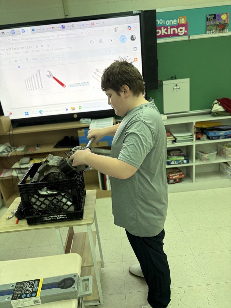 This week Mr. Mullins class got hands on learning experiences with fasteners and small tools and how to apply different units of measurement. What a great way for students to see the value of learning and how it relates to real life experiences!!