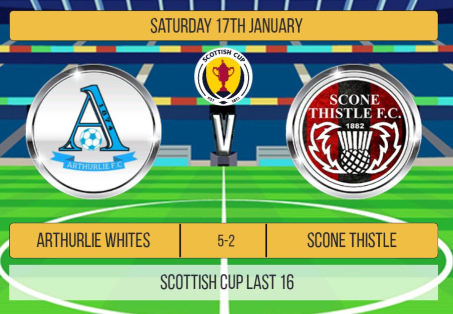 Into the Quarter final of the Scottish Cup. 

Brilliant from the boys today. Some great team goals and some individual magic. 

Scott ⚽⚽ 
Ethan ⚽⚽
Luke ⚽

MoTM X2. - Ethan and Luke 👏👏