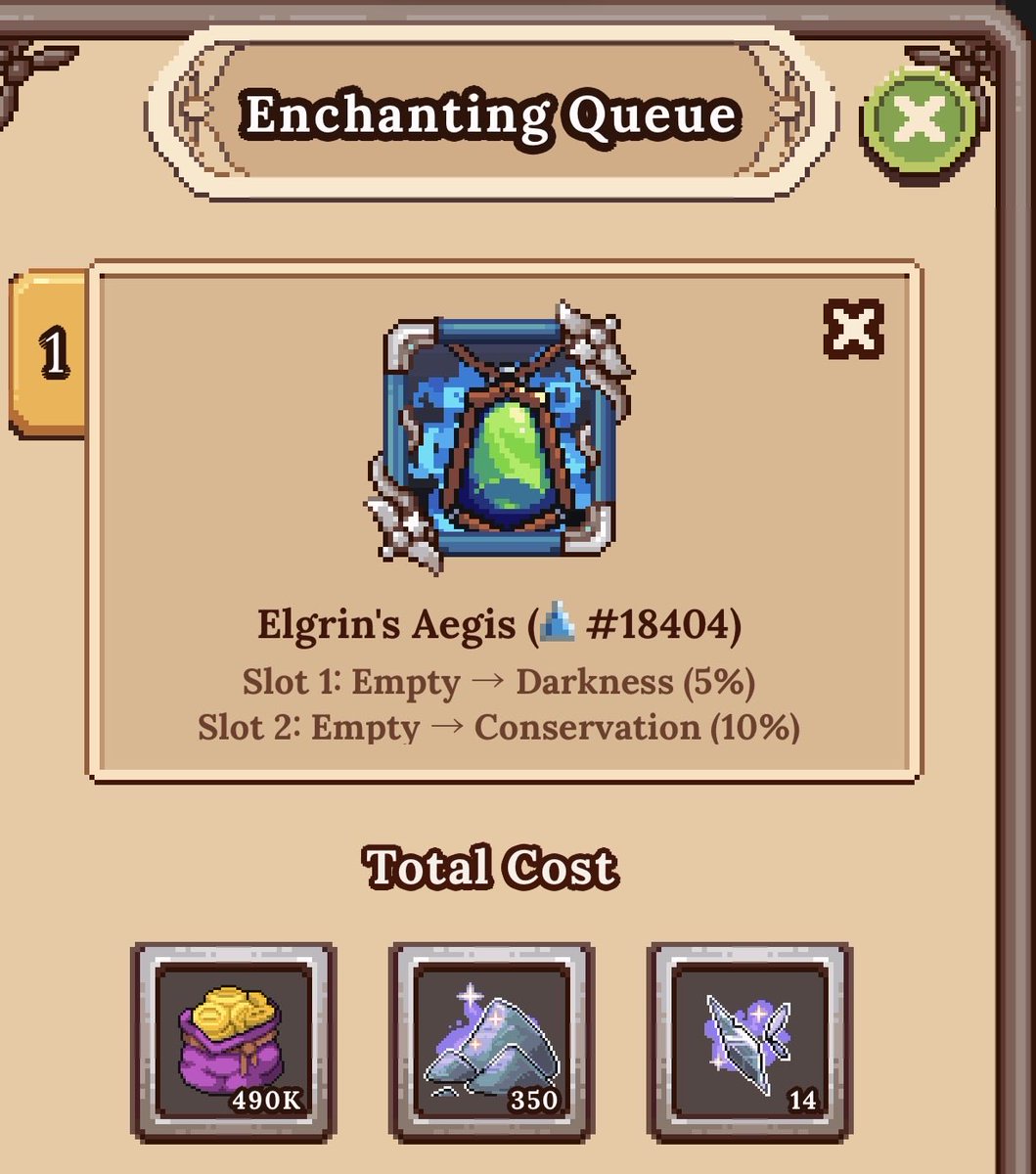 KurtHokage's tweet photo. Enchanted my first equipment for PvP 😎 
This one favors archers/warriors using multi-hitting attacks. 
@DeFiKingdoms https://t.co/NpHBdxdVvk