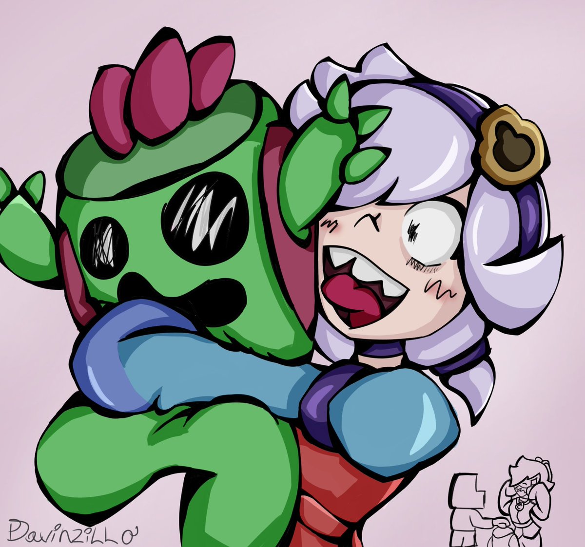 Davinzilla's tweet image. Un buen pago por un largo día de trabajo 

(Estoy probando cosas algunas cosas para los dibujos, que les parece?)

#BrawlStars #BrawlStarsArt #Colette