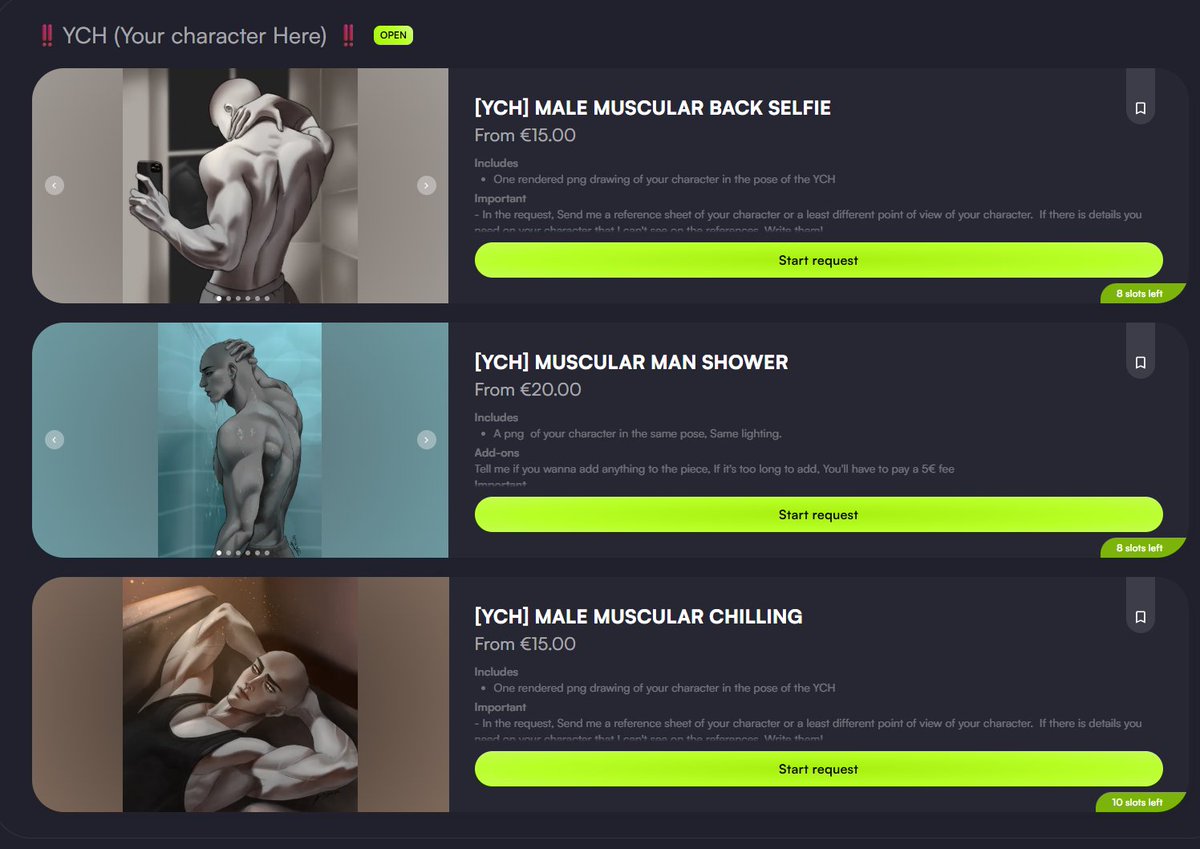 I'm slowly adding some more YCH proposition to my Vgen, But thank to you all  for all your requests! I never tought It would work so well!

#vgen #vtuber #ych