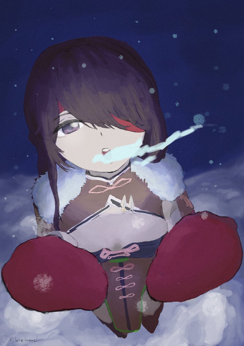 SkylaneChannel's tweet photo. It's... snowing #beidou #GenshinImpact #イラスト https://t.co/E87D9zsNuw