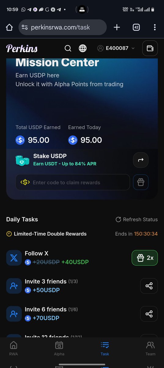 Web3ownerweb's tweet photo. @perkins_top I have followed but still not claimed after too many tries from last 7 hours https://t.co/VtnoQFGiej