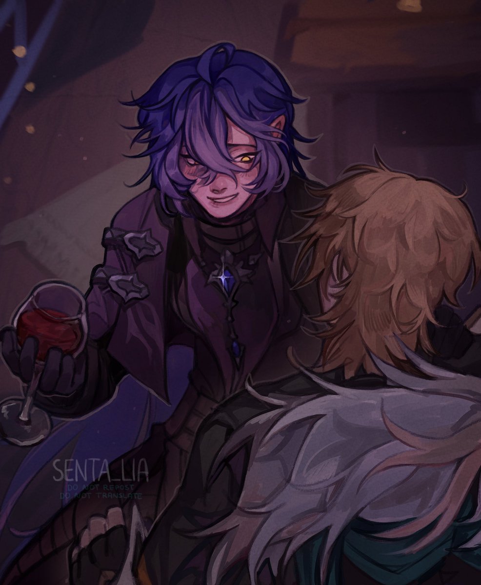 Senta_lia's tweet image. but the concept of drunk and clingy Flins… chef’s kiss 😗😗

#varflins #knightlight #genshinimpact #genshinfanart #hoyocreators
