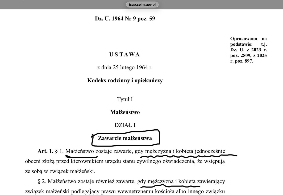 ‼️‼️‼️‼️UWAGA ‼️‼️‼️
Minister Cyfryzacji ŁAMIE KONSTYTUCJĘ /art.18/ i USTAWĘ Kodeks Rodzinny i Opiekuńczy/art.1/ ——ROZPORZĄDZENIEM ‼️‼️‼️‼️‼️
Zmienia określenia małżonków jako KOBIETY i MĘŻCZYZNY na „pierwszy” i „drugi” MAŁŻONEK.
Wykonuje polecenie UE !