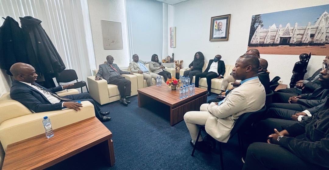GhanaEmbNL's tweet photo. H.E. Eddison Mensah Agbenyegah, Ghana’s Ambassador to the Netherlands, met with Ghanaian clergy on Thursday, 8 January 2026, to strengthen engagement with faith-based leaders and advance shared development goals. The clergy pledged their support for the success of the mission. https://t.co/h0I9v6872P