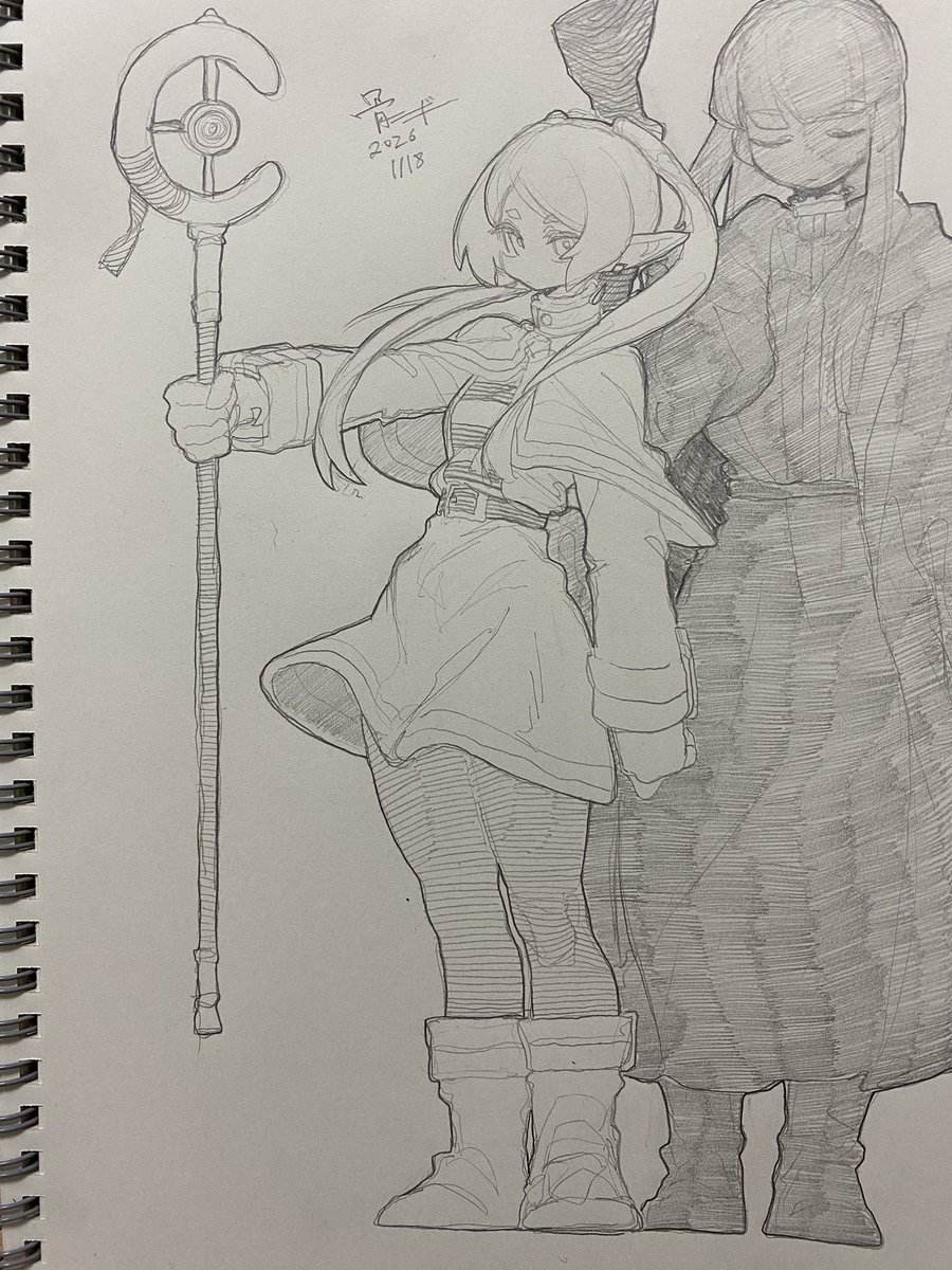 bone_Nigi's tweet image. フリーレンのらくがき