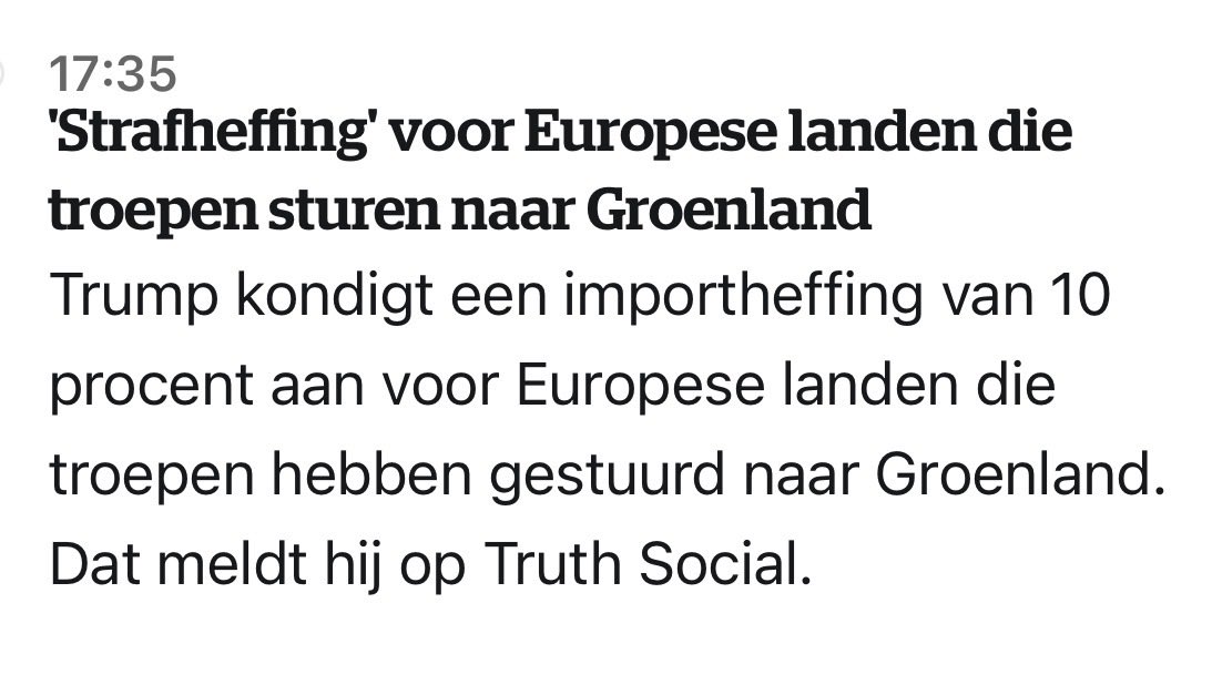 Eerst beschuldigt hij Europese landen ervan niet genoeg te investeren in de veiligheid van Groenland. Om hen vervolgens te bestraffen met nieuwe invoerheffingen wanneer ze dat wél doen. Volstrekt absurd. #trump
