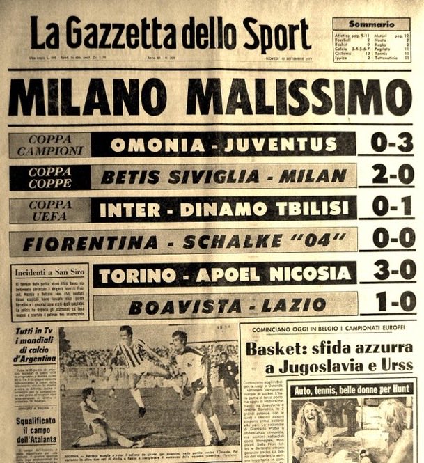 European roundup: 'Milano Malissimo' (La Gazzetta dello Sport, 15