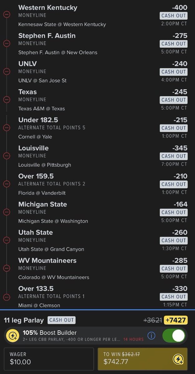 FanDuel College Basketball Boost Builder promo 🏀

Fair value +5937, +24.7% EV. Would go up to 0.15 units 🔥

Link to the bet will be in the replies below ⬇️
