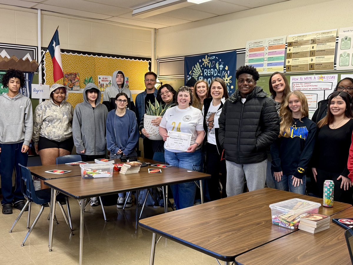 AustinCrockett's tweet image. Congratulations to Teacher of Promise: Mr. Gloria- Moreno,Science 
And Teacher of the Year: Ms. Muir, ELA
They embody everything it means to be “Always Victorious”. Our Crockett family is so lucky to have your passion, heart, and dedication!
#aisdjoy