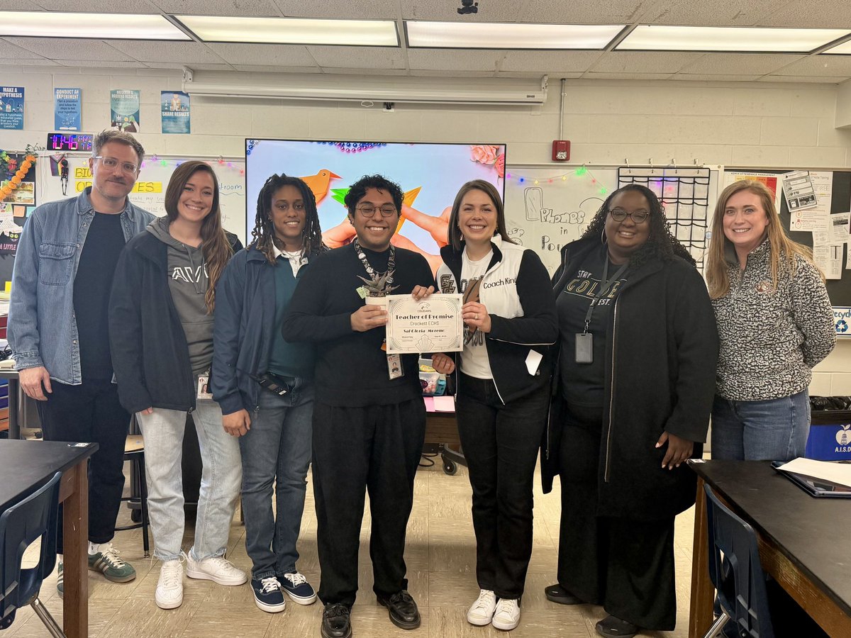 AustinCrockett's tweet image. Congratulations to Teacher of Promise: Mr. Gloria- Moreno,Science 
And Teacher of the Year: Ms. Muir, ELA
They embody everything it means to be “Always Victorious”. Our Crockett family is so lucky to have your passion, heart, and dedication!
#aisdjoy