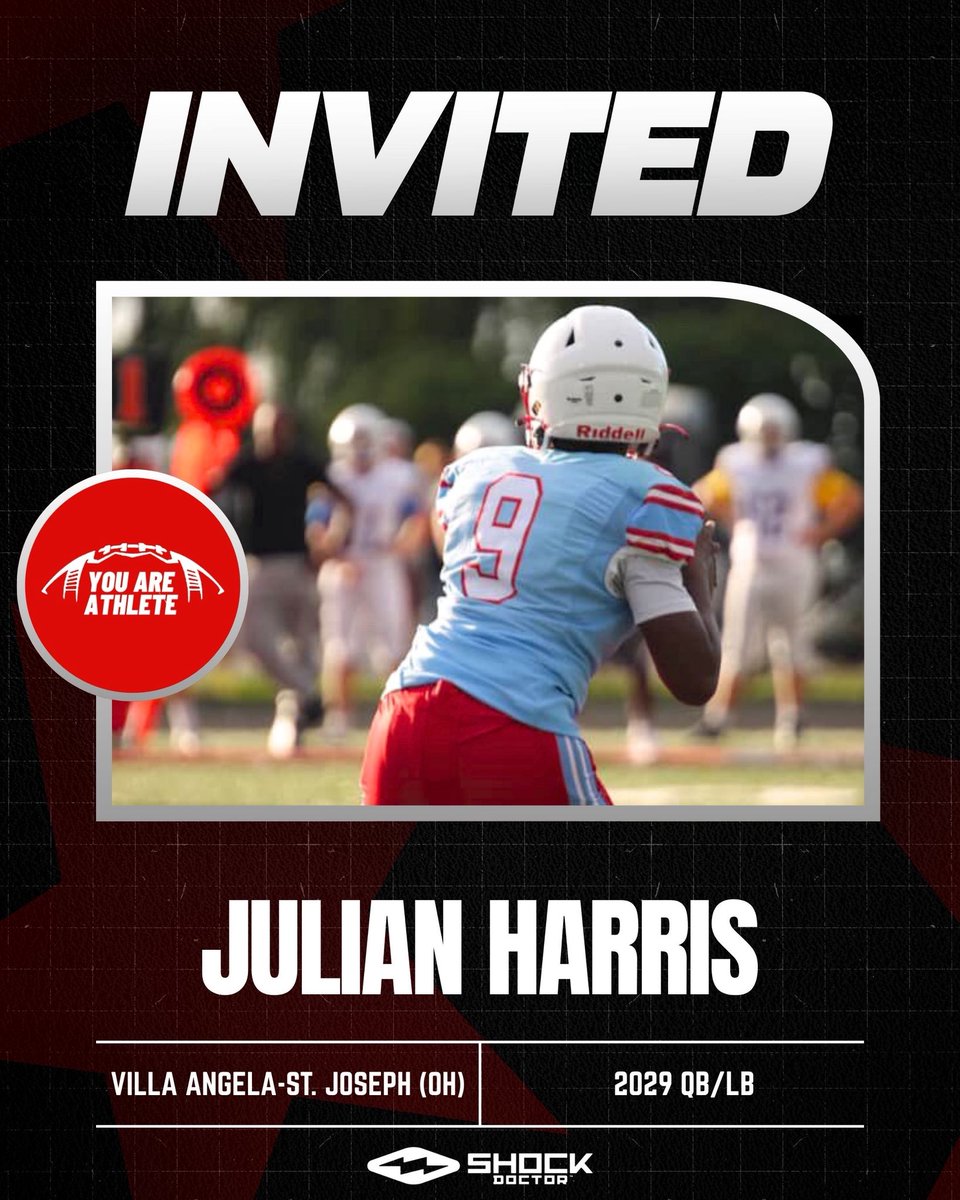 Jul1anHarris29's tweet photo. Blessed and thankful for the invitation 🙌🏾@youareathlete @ShockDoctor @RoadToHouston #Quaterback #Classof2029 #AGTG https://t.co/Bh8tmfWeui