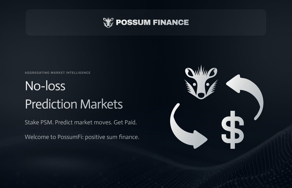 madara_Ufi's tweet photo. You can be wrong in this prediction market... and still not lose your money

Most prediction platforms work like betting.
If you’re wrong, you lose your money.
@Possum_Finance changes that.
It lets people make predictions without losing their original funds.
Here’s how it works👇 https://t.co/zI4FGiKC8N