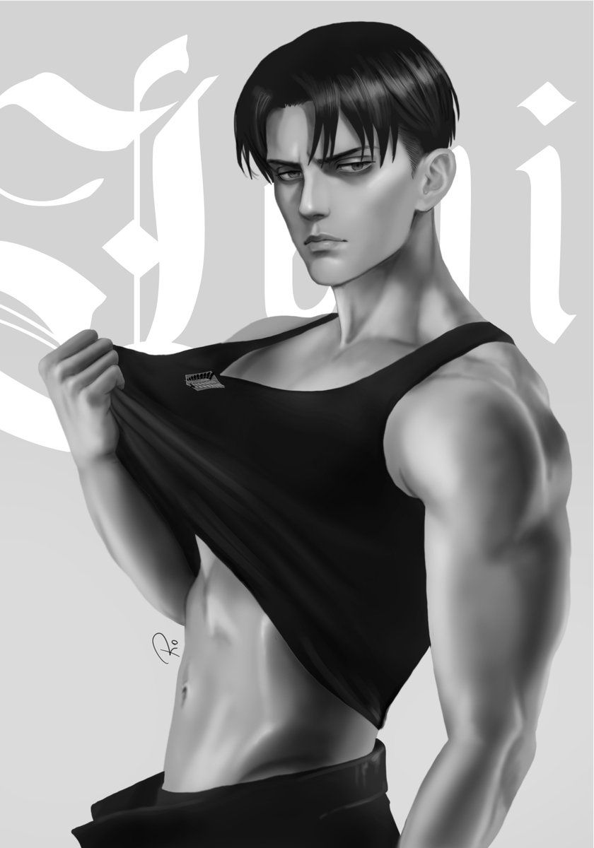 Levi with black tank top #leviackerman #Levi #AttackOnTitan