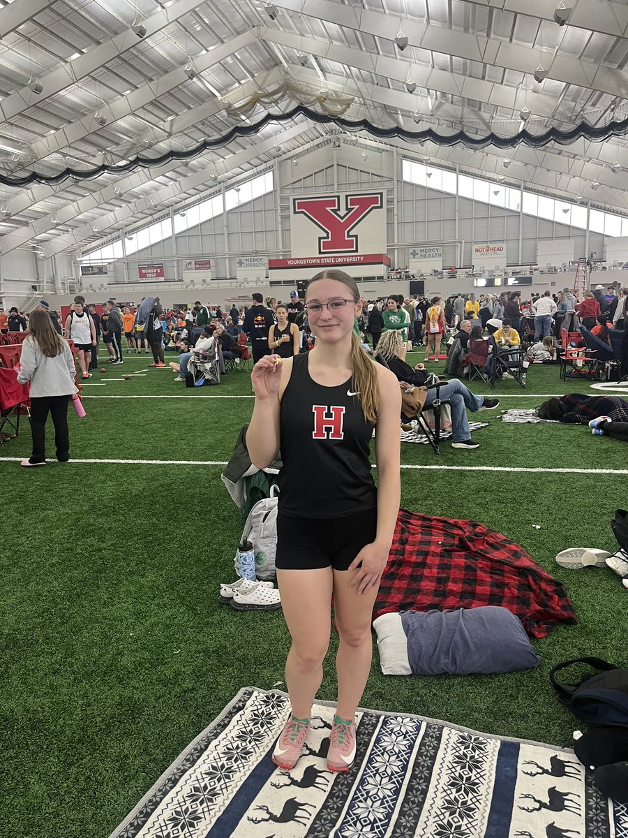 HSD_TrackField's tweet image. 🚨 Gold Medal Alert 🚨  Congrats to senior, Josslyn Hancock, on taking the 🥇 at YSU 2 today.  Josslyn ran 7.75 to take the W and she sits at PA #4!  Great job, Josslyn!  @HSD_Athletics