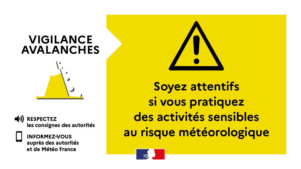 ⚠️  Vigilances météorologiques en Corse-du-Sud ⚠️

🔶 Vigilance orange « pluie-inondation »
🟡 Vigilance jaune « orages » et « avalanches »

À compter de dimanche 18 janvier 2026 à 10h, un épisode pluvieux durable et intense est attendu sur le département, notamment sur la façade