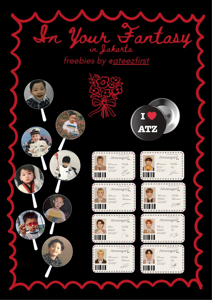 In Your Fantasy in JKT freebies by <a href="/ateezfirst/">pipaa | IYF JKT Freebies📌</a> 

hii atinys, i’m bringing some freebies on d-day 
🖤mini fan
🖤pin button
🖤ID card

how to get?
🏴‍☠️rt/like this tweet
🏴‍☠️say hi to me
🏴‍☠️limited pcs

see you there🐈‍⬛

#ATEEZinJakarta #InYourFantasyinJKT #ATEEZ #IYF