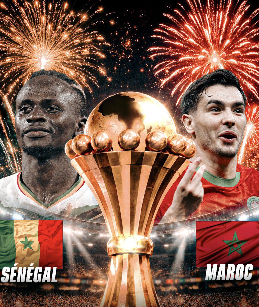CaCoordonnePod's tweet photo. 🇲🇦⚔️🇸🇳 : 👑
Le pays hôte 🇲🇦, mur défensif et ferveur populaire 🧱
Face au géant 🇸🇳, puissance, expérience et mental de champion 🦁
🦁 Atlas contre Teranga 🦁
90 mins pour le toit de l’Afrique.
Qui soulève le trophée ? 👑🌍⚽
#CANSHOW #MARSEN #CAN2025 #TotalEnergiesAFCON2025 https://t.co/YcmGVV4fJX