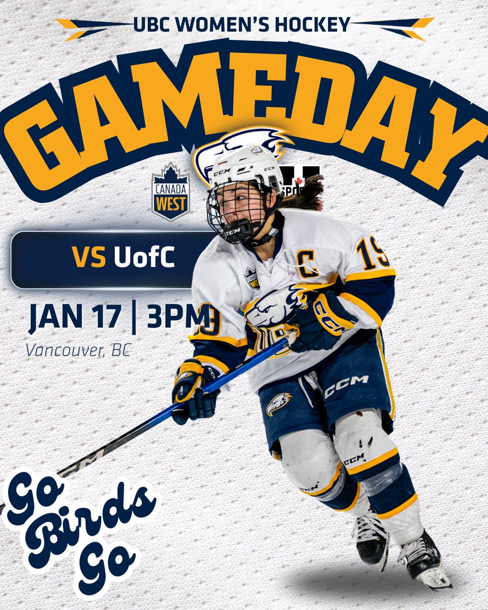 Birds are back for game two of the weekend 🐥🦖

🏒 <a href="/ubctbirds/">UBC Thunderbirds</a> vs @dinos_whky 
⏰ 3pm PT
📺 CanadaWest TV
📍Doug Mitchell Thunderbird Sports Centre

#gobirdsgo