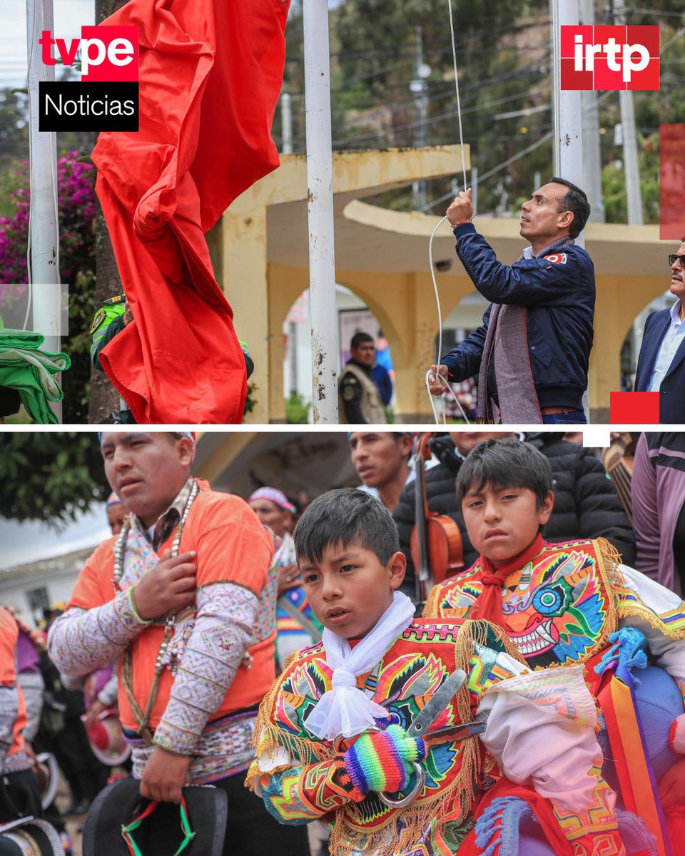 noticias_tvperu's tweet photo. 🇵🇪 El presidente de la república encabezó la ceremonia de 🏛️ izamiento de la bandera y la 🎶 entonación del himno nacional en la 📍 plaza Sucre del distrito de Acobamba, en un acto de ❤️ patriotismo y 🤝 respeto cívico.
#ElPerúATodaMáquina #JoséJerí #Acobamba #PabellónNacional #HimnoNacional