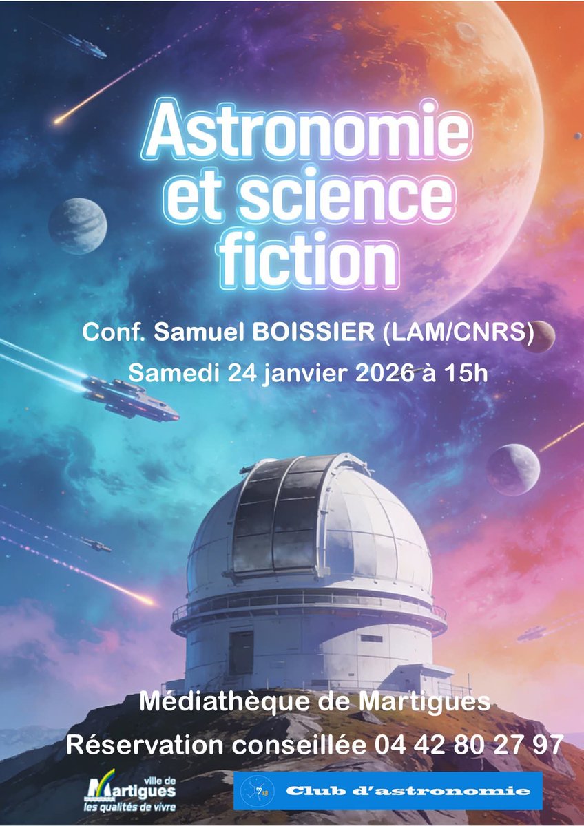 Rdv samedi prochain à la médiathèque de #Martigues avec <a href="/astroclubm13/">ASTRO CLUB M13</a>