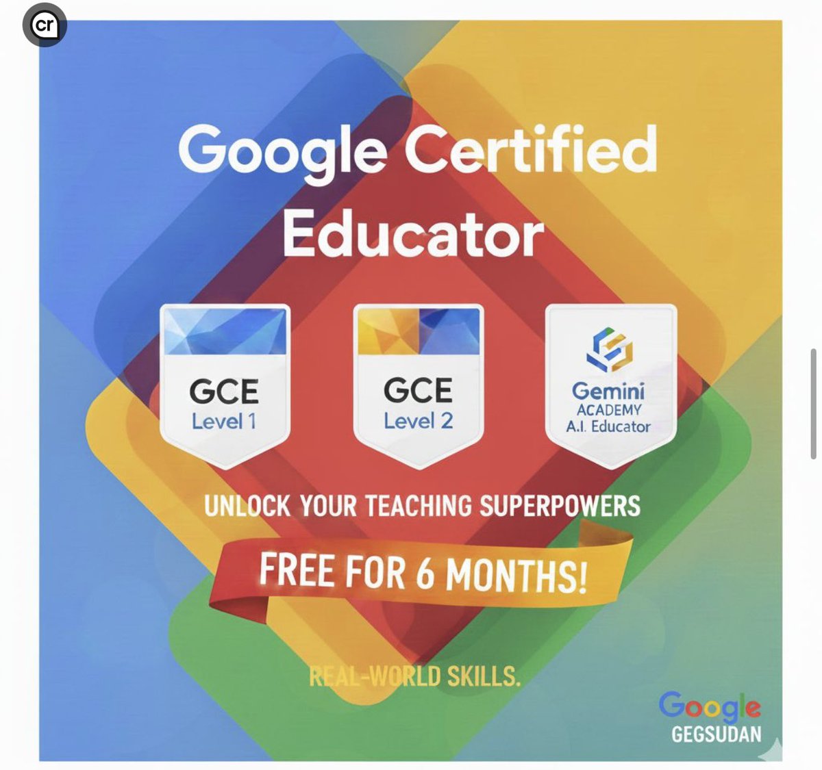 لا تتوقف عن #التعلم لأن العالم لا يتوقف عن #التطور! 

شهادات Google Certified Educator هي فرص رائدة للحصول على الاعتماد العالمي مجاناً وتعزيز مهارات المعلّم الذاتية بطريقة ابداعية عبر أدوات التعليم #الرقمي و #الذكاء_الاصطناعي 💻

edu.google.com/learning-cente…

#GoogleForEducation