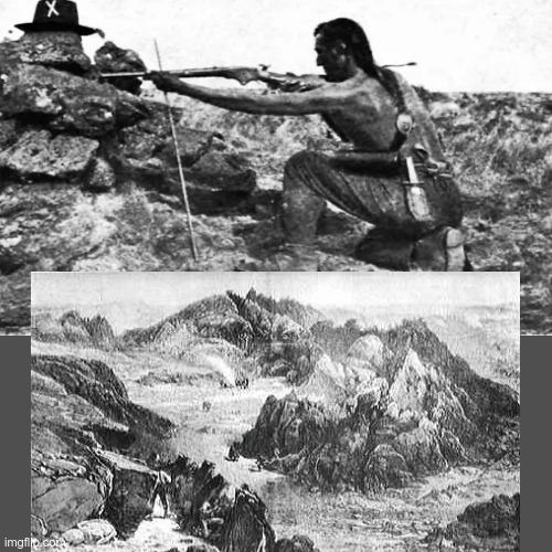 LiamOMaraIV's tweet image. During the #ModocWar, a group of 53 #Modoc warriors soundly beat a #USArmy force of 400 in First Battle of the Stronghold on #ThisDayInHistory in 1873, in northeastern California. The Modoc had no casualties; the US suffered 42 killed and many wounded, and was forced to retreat.