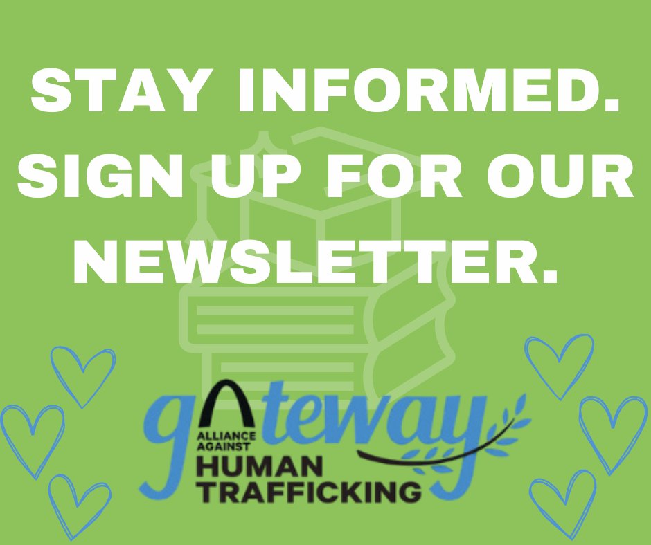 You can sign up for our newsletter at gahtmo.org 

#GAHTMO #EducateToPrevent #EndHumanTrafficking