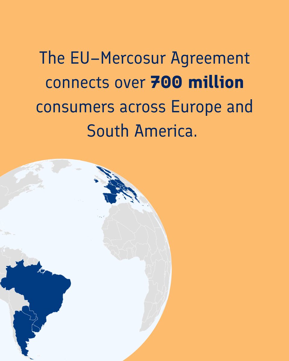 Ulkoministerio's tweet image. After 25 years of negotiations, the EU–Mercosur Agreement has been signed. It is the EU’s largest free trade deal, sending a strong signal for collaboration and against protectionism. Mercosur countries remain key partners for both Finland and the EU.