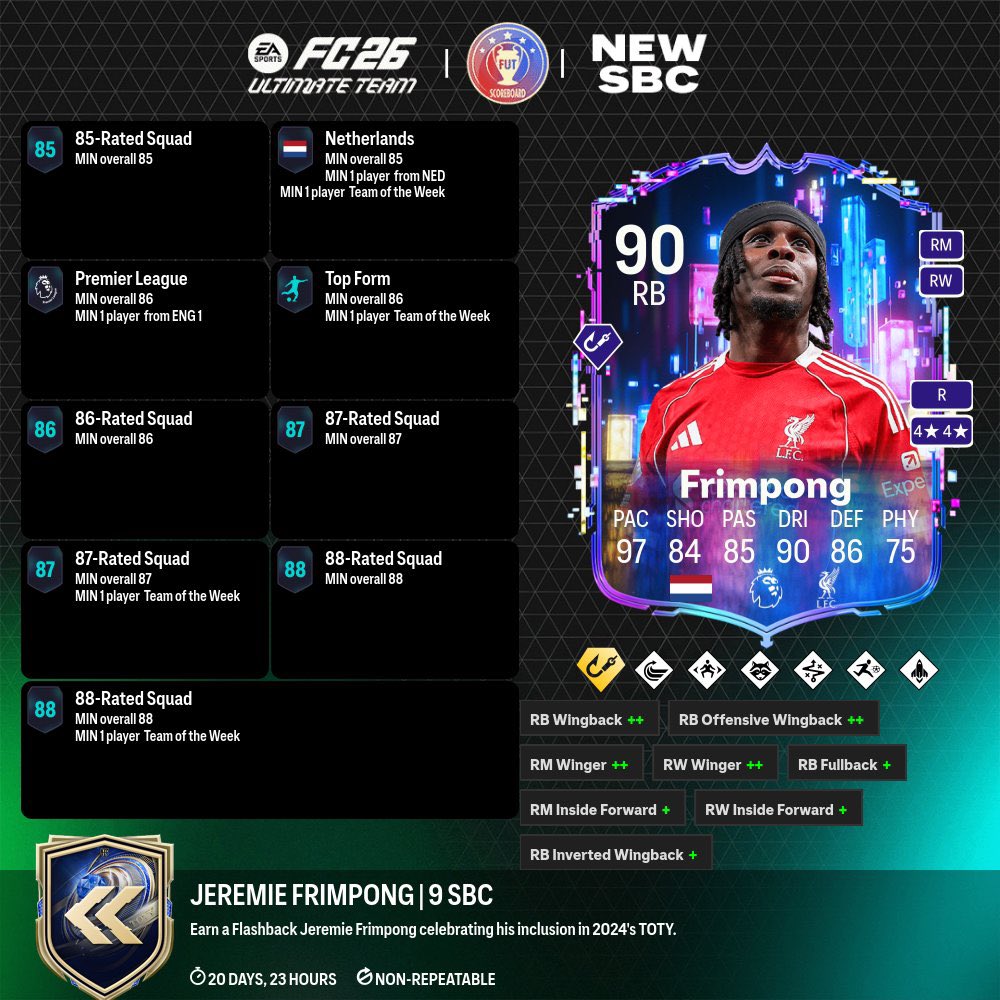 FifaUtPosting's tweet image. Lo nuevo de hoy!
- frimpong sbc
- pp icono 87+
- 5x83 de atacantes
- Nueva evo
#FC26 #EAFC26